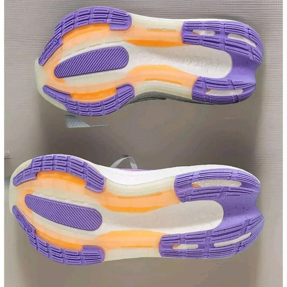 Adidas 11W / 9.5 M Ultraboost Light Running Shoes Grey Violet Orange IE1762 - Picture 13 of 15